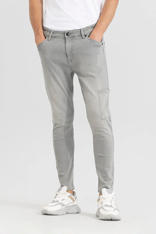 men's waterproof pants-Avik Stone Grey Skinny Jeans