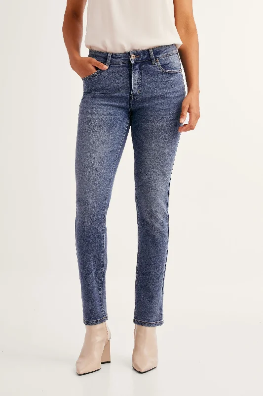 men's linen trousers-Jeans coupe ajustée - Femme