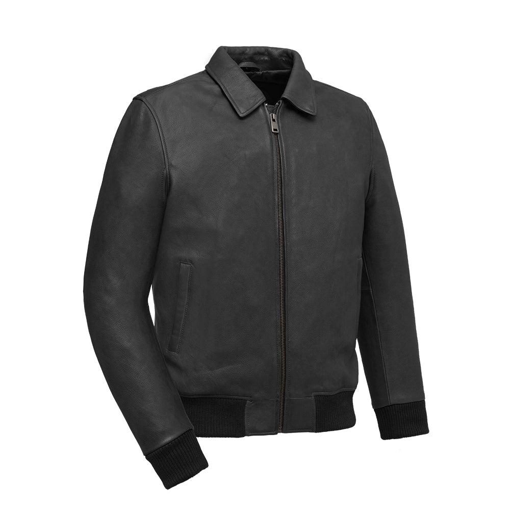 men's durable jackets-Moto Bomber - Men's Leather Jacket