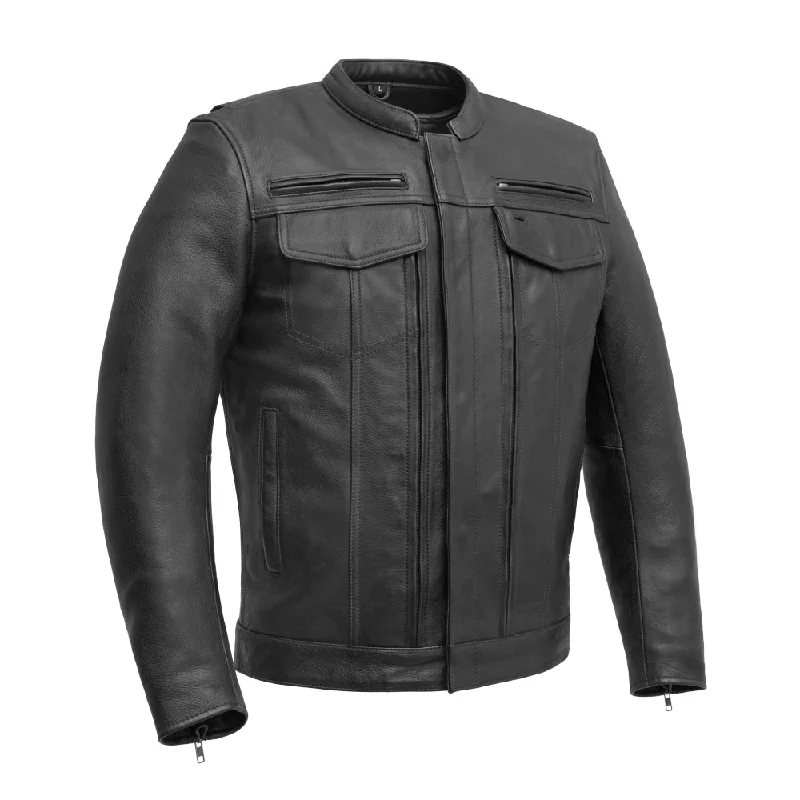 men's premium jackets-Raider Men's Motorcycle Leather Jacket