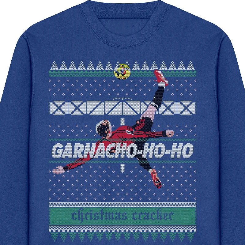 men's windproof sweatshirts-Garnacho-ho-ho Xmas Sweatshirt