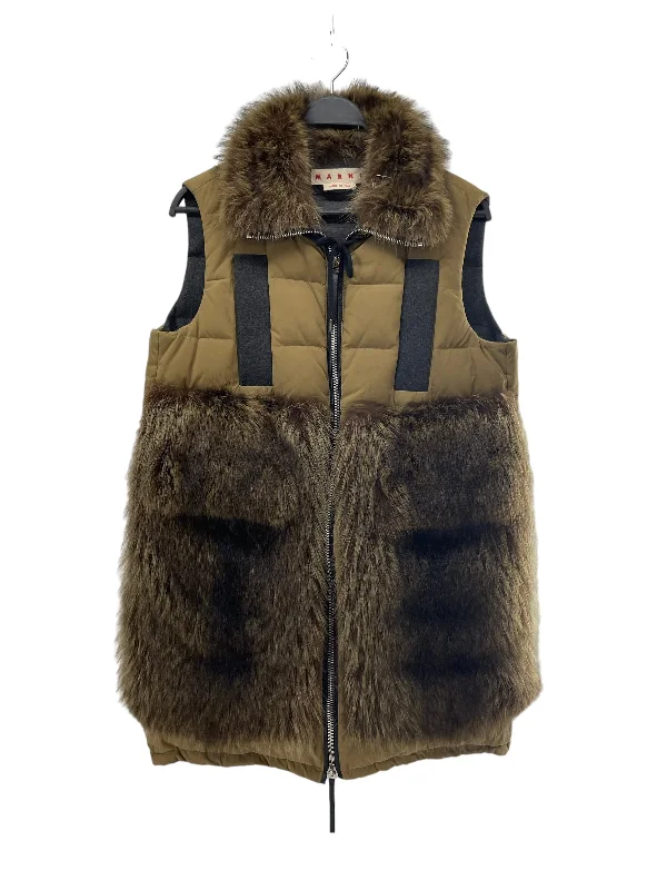 men's versatile vests-MARNI/Puffer Vest/38/Fur/CML/fur collar