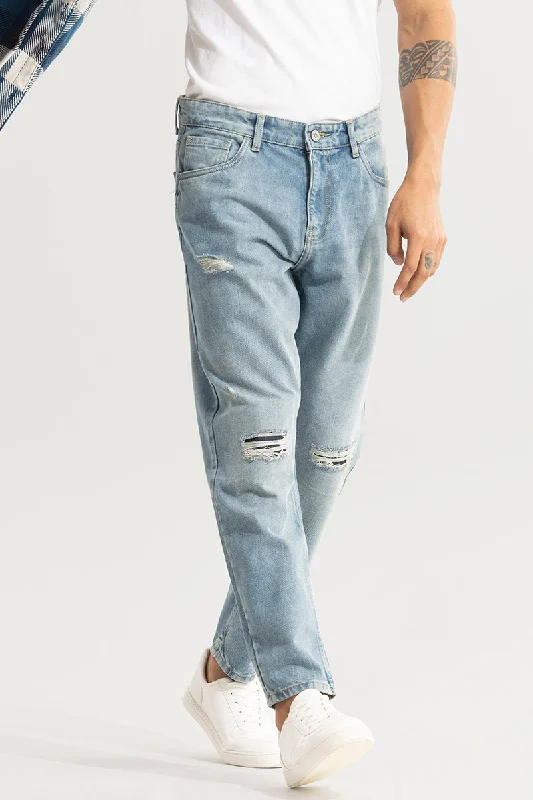 men's fall pants-Castor Light Blue Baggy Jeans