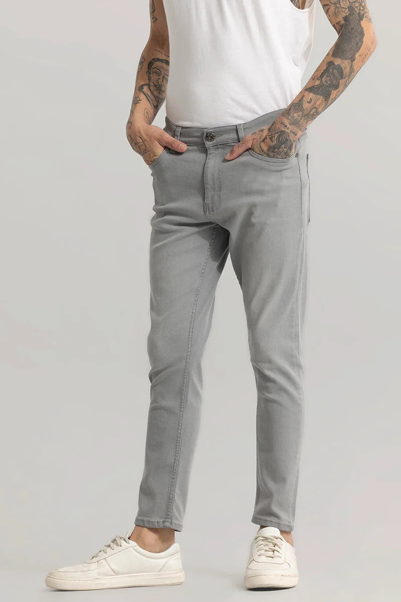 men's dress pants-Ashen Stone Grey Skinny Jeans