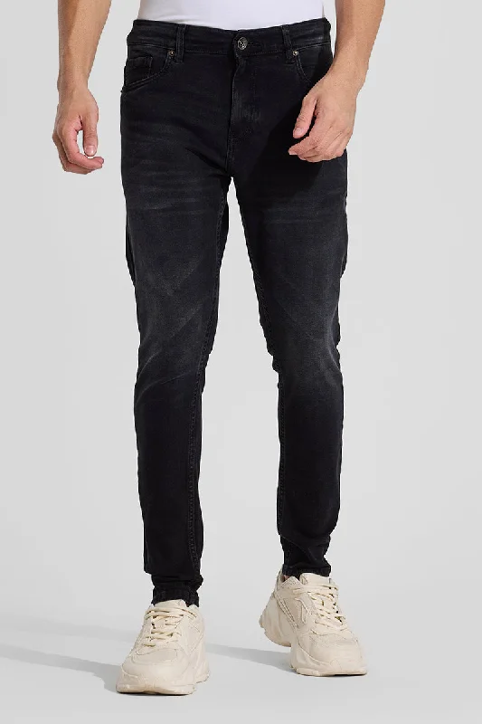 men's lounge pants-Charcoal Grey Skinny Fit Jeans