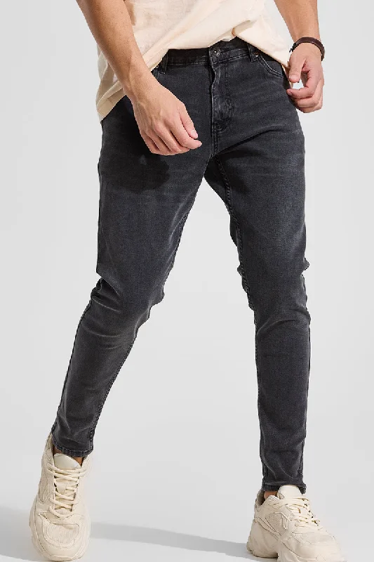 men's home wear trousers-Light Grey Skinny Fit Jeans