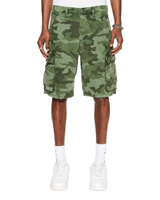 men's low rise shorts-FUGITIVE CARGO SHORT HASH CAMO