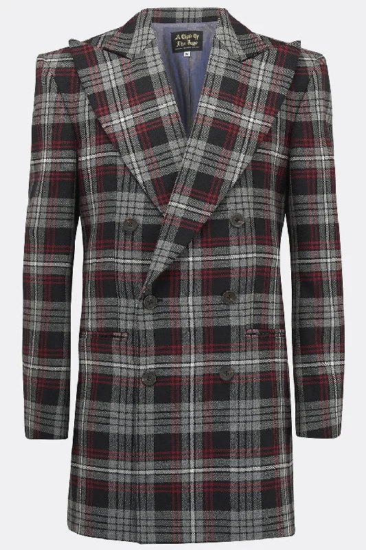 men's suede jackets-DILLINGER JACKET IN AULD LANG SYNE TARTAN (made to order)