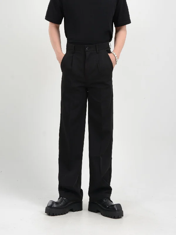 men's performance trousers-Classic Narrow-Fit Straight-Leg Trousers