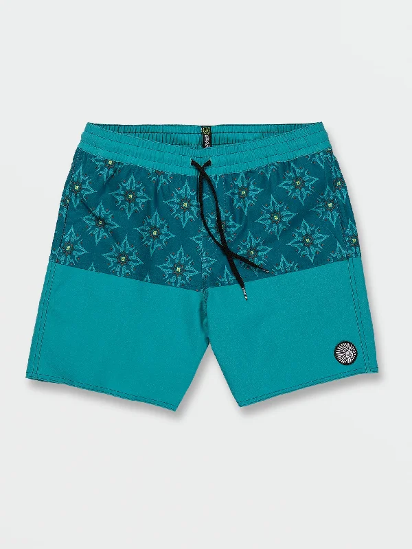 men's sleep shorts-Unbalanced Stoney Elastic Waist Trunks - Electric Blue