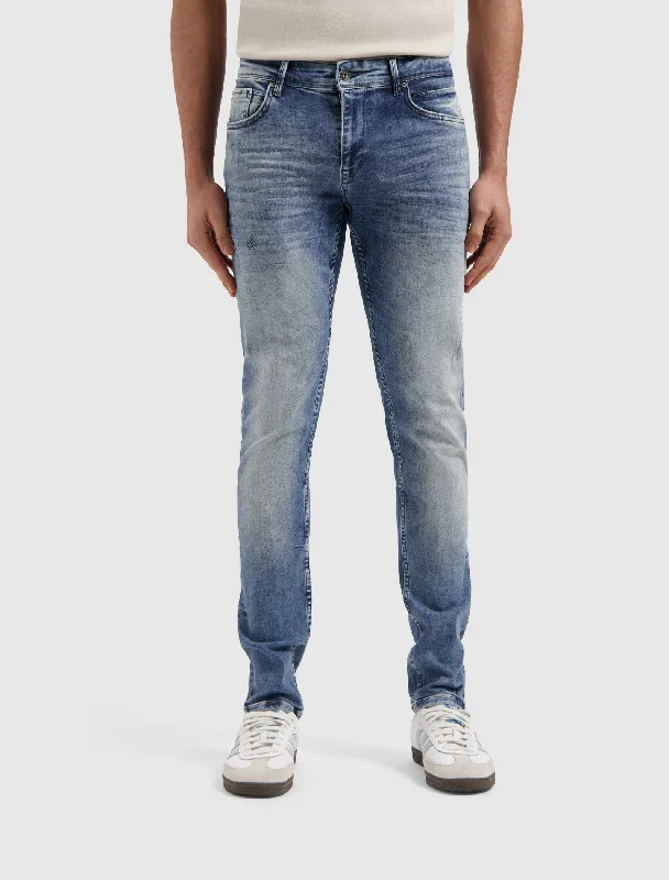 men's party trousers-The Jone Skinny Fit Jeans | Denim Mid Blue