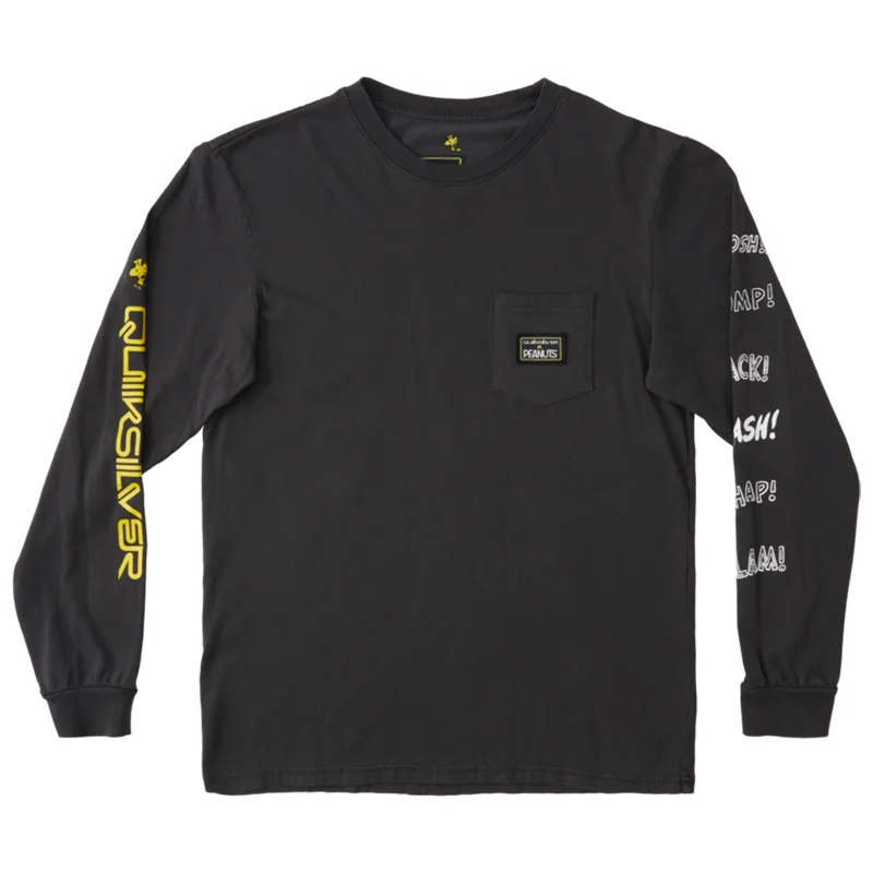 men's casual t-shirts-Peanuts x Quiksilver Expression Session L/S Tee