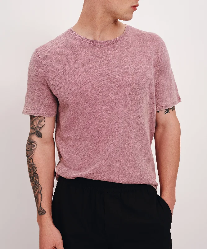 men's performance t-shirts-Slub Jersey with Chroma Wash Short Sleeve Crew Neck Tee - Wisty Mauve