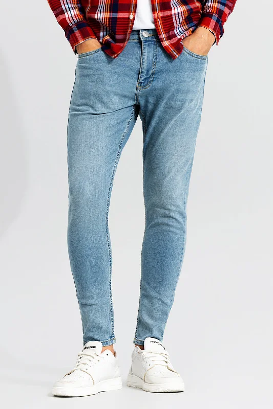 men's spring trousers-Theodore Blue Skinny Jeans