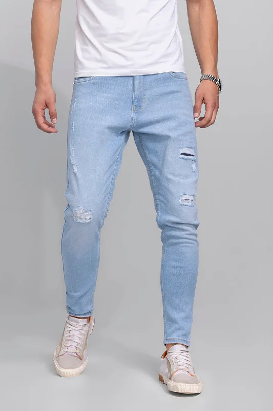 men's skinny pants-Exquisite Sky Blue Skinny Jeans