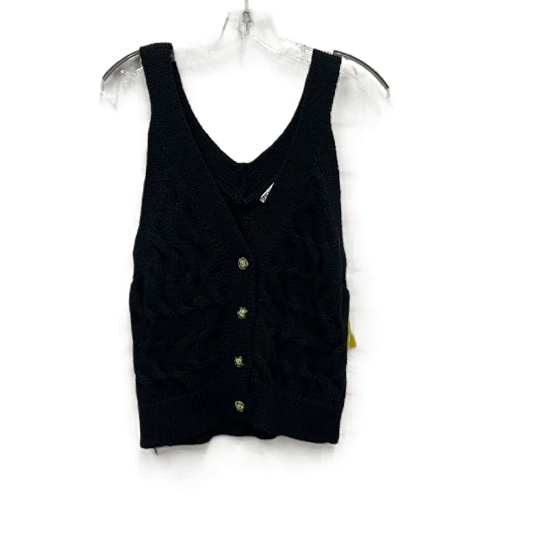 men's chic vests-Vest Sweater By Zara In Black, Size: S