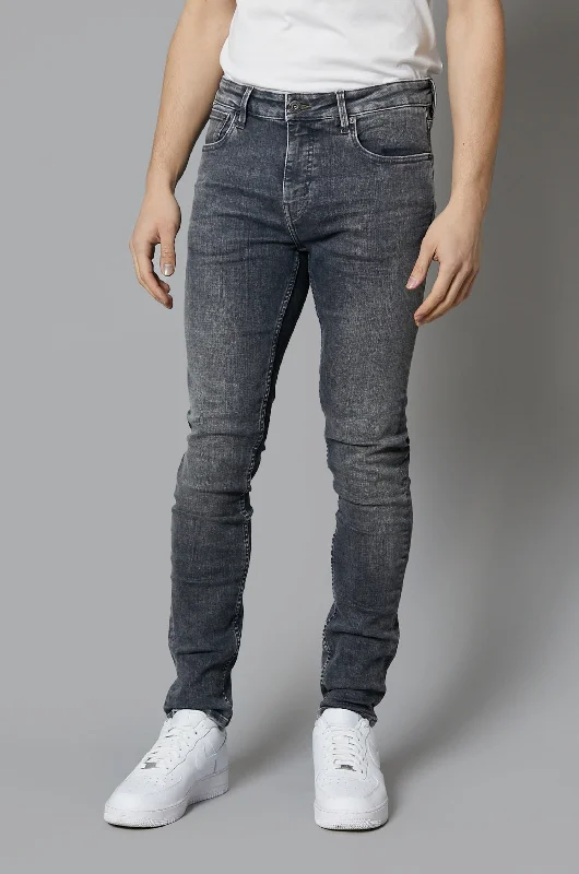 men's party trousers-Nevada Skinny Fit Jeans In Grey