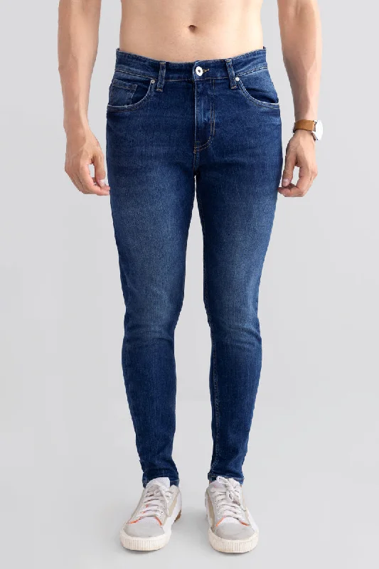 men's affordable trousers-Streak Blue Denim