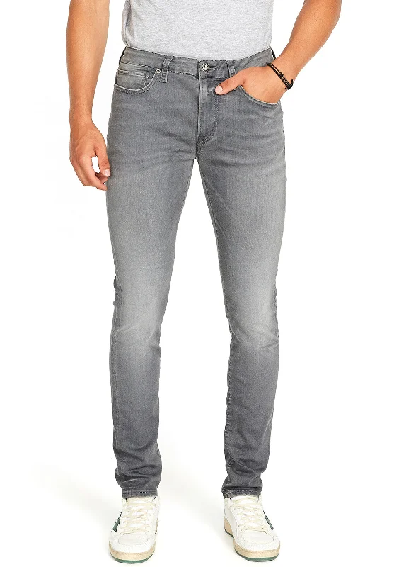 men's drawstring pants-Skinny Max Men's Jeans in Grey Sanded - BM22592