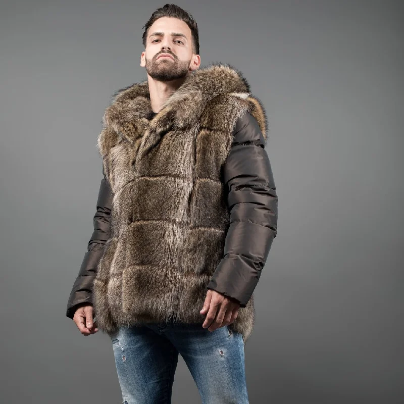 men's spring jackets-Raccoon fur parka for men