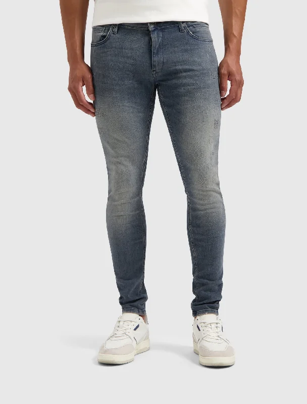 men's gym trousers-The Jone Skinny Fit Jeans | Denim Blue Grey