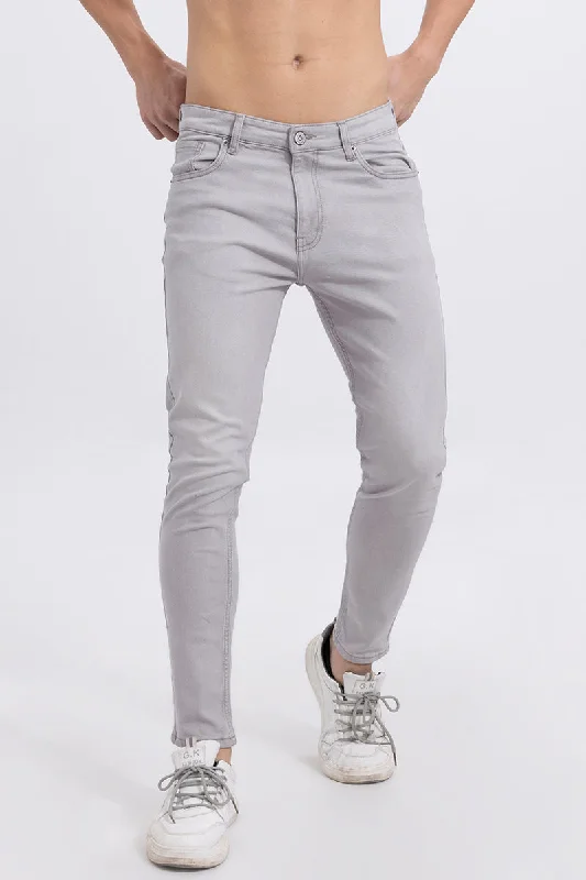 men's relaxed fit pants-Battle Grey Skinny Jeans