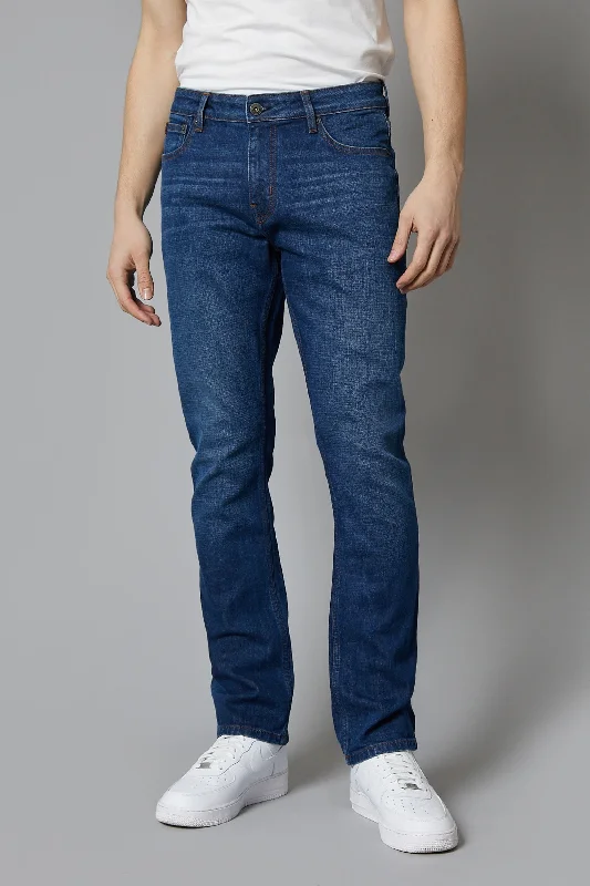 men's lightweight pants-Alaska straight fit Jeans In Dark Blue