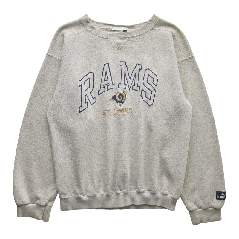 men's relaxed fit sweatshirts-(S) 90s St Louis Rams