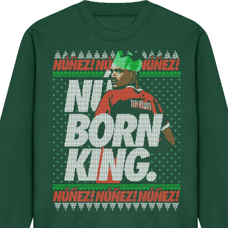 men's comfortable fit sweatshirts-Nú Born King Xmas Sweatshirt