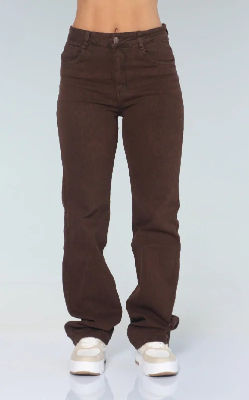 men's performance trousers-Jean Animal Print Straight