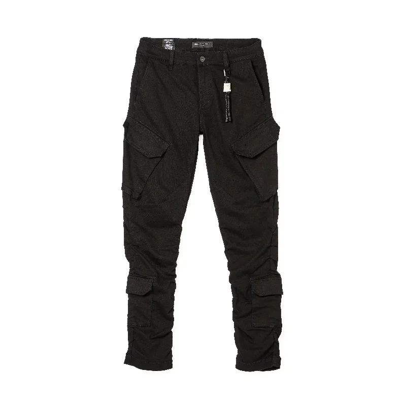 men's performance trousers-Cult's Rocker Cargo 606 Pants in Double Black