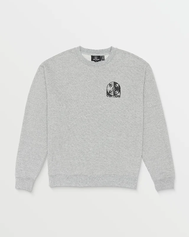 men's patterned sweatshirts-Echo Chamber Crew Sweatshirt - Heather Grey