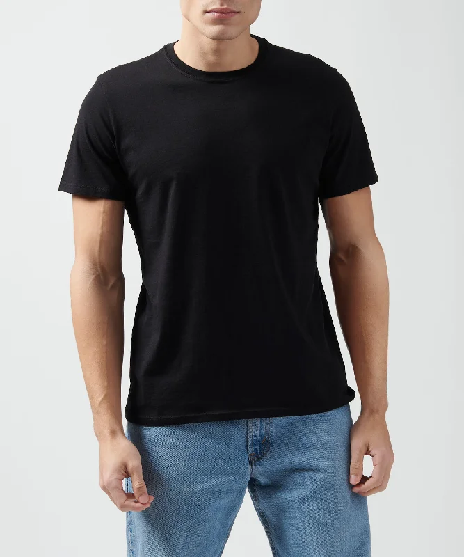 men's adventure t-shirts-Classic Jersey Crew Neck Tee - Black