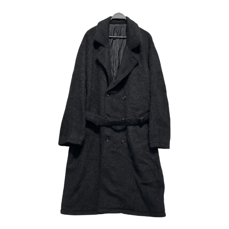 men's fashion coats-STUSSY/Trench Coat/XXL/Mohair/BLK/FW23 MOHAIR TRENCH