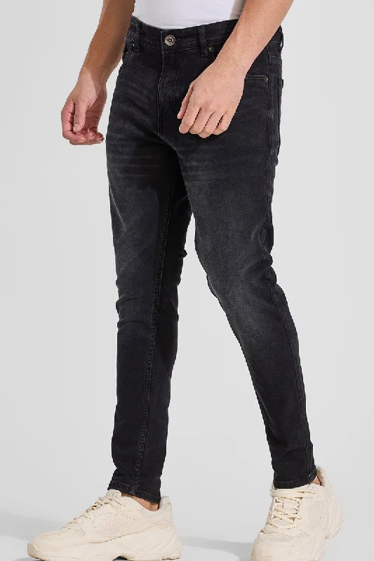 men's hunting pants-Grey Skinny Fit Jeans