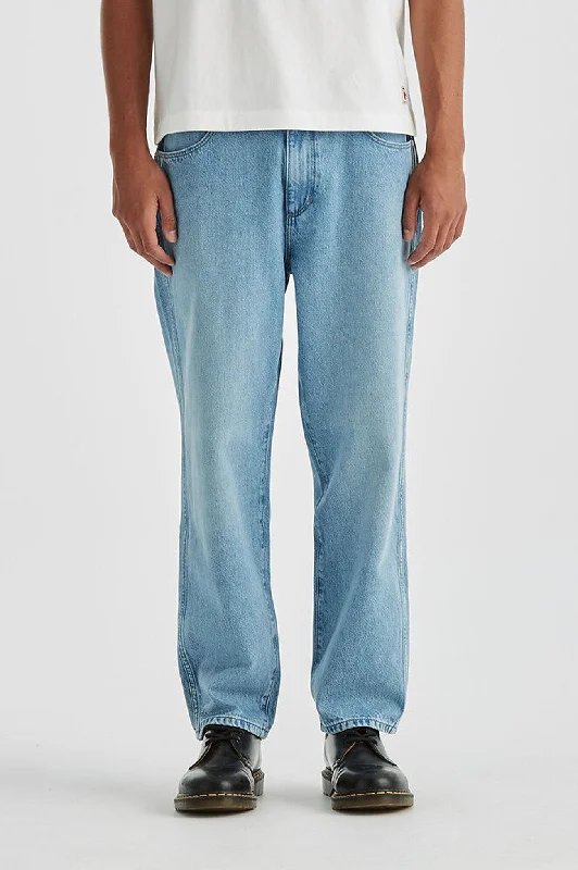 men's wide leg trousers-Slacker Jean Retro Blue