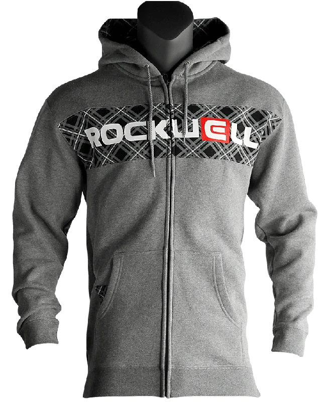 men's regular fit hoodies-Plaid Block Zip Hoodie