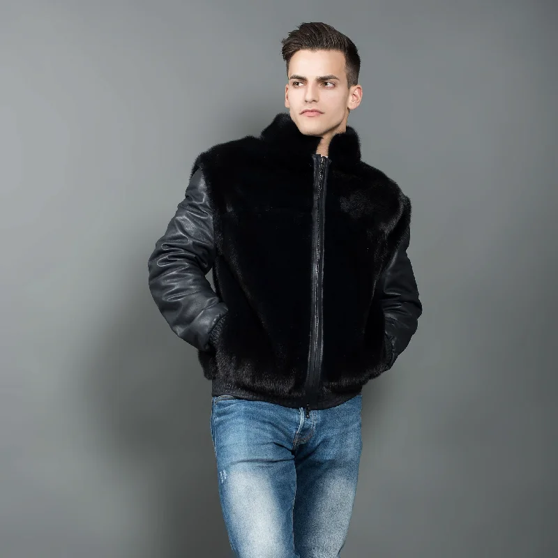 men's practical jackets-Mink fur men's Jacket