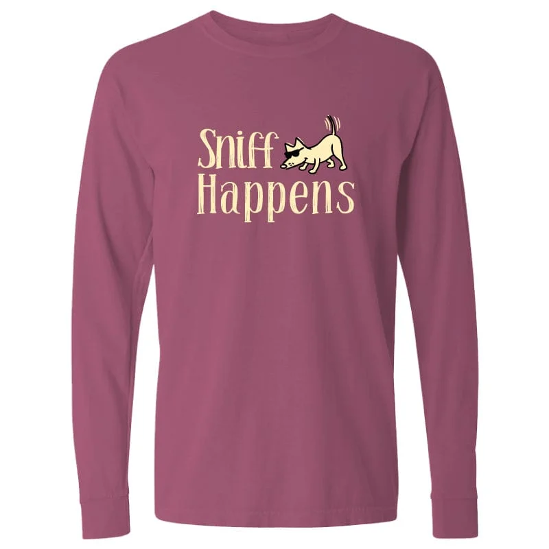 men's long sleeve t-shirts-Sniff Happens - Classic Long-Sleeve T-Shirt