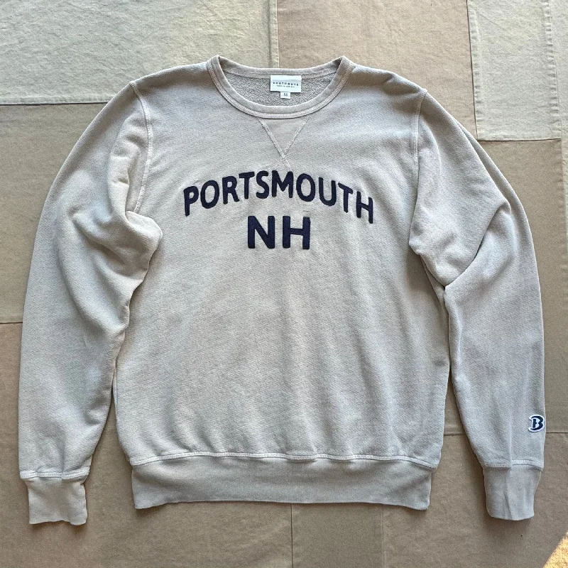 men's fashion sweatshirts-Portsmouth NH Crewneck, Latte