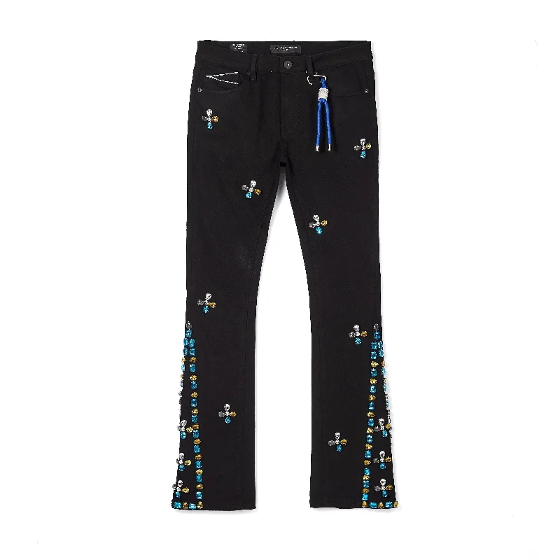 men's affordable trousers-Cult's Signature Lenny Bootcut in Black Gem