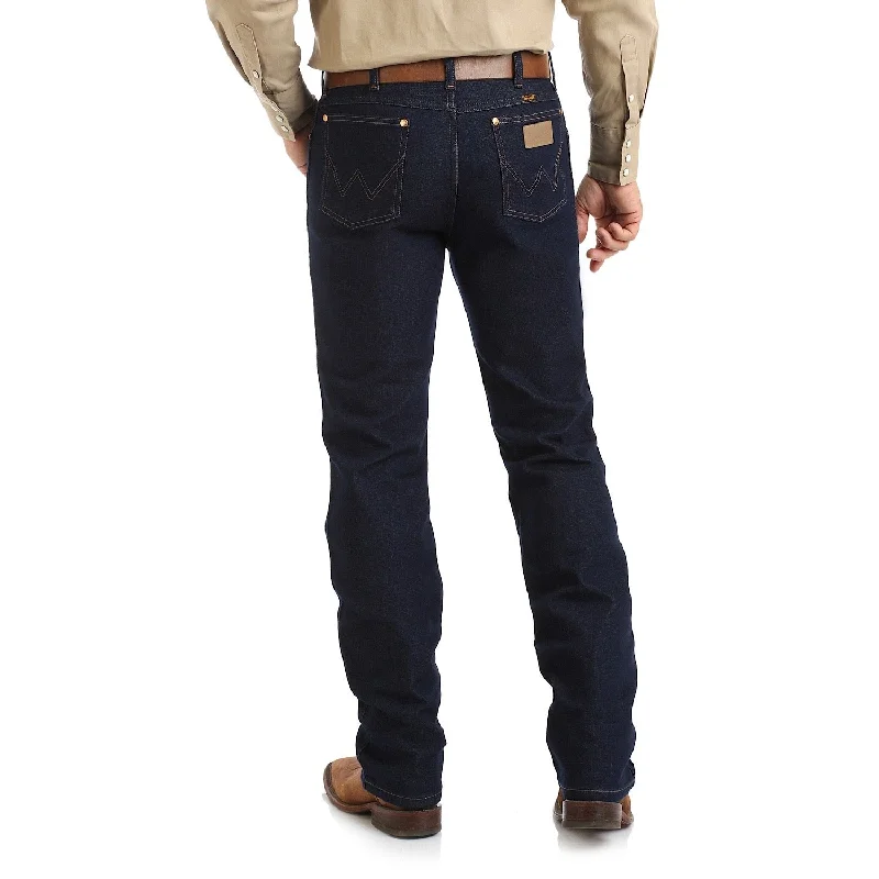 men's straight leg pants-Wrangler Men's Cowboy Cut Original Fit Active Flex Jean Prewashed Indigo