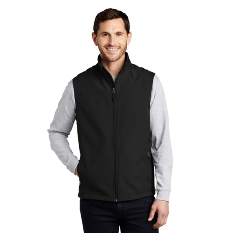 men's bold vests-Port Authority Men's Black Softshell Vest