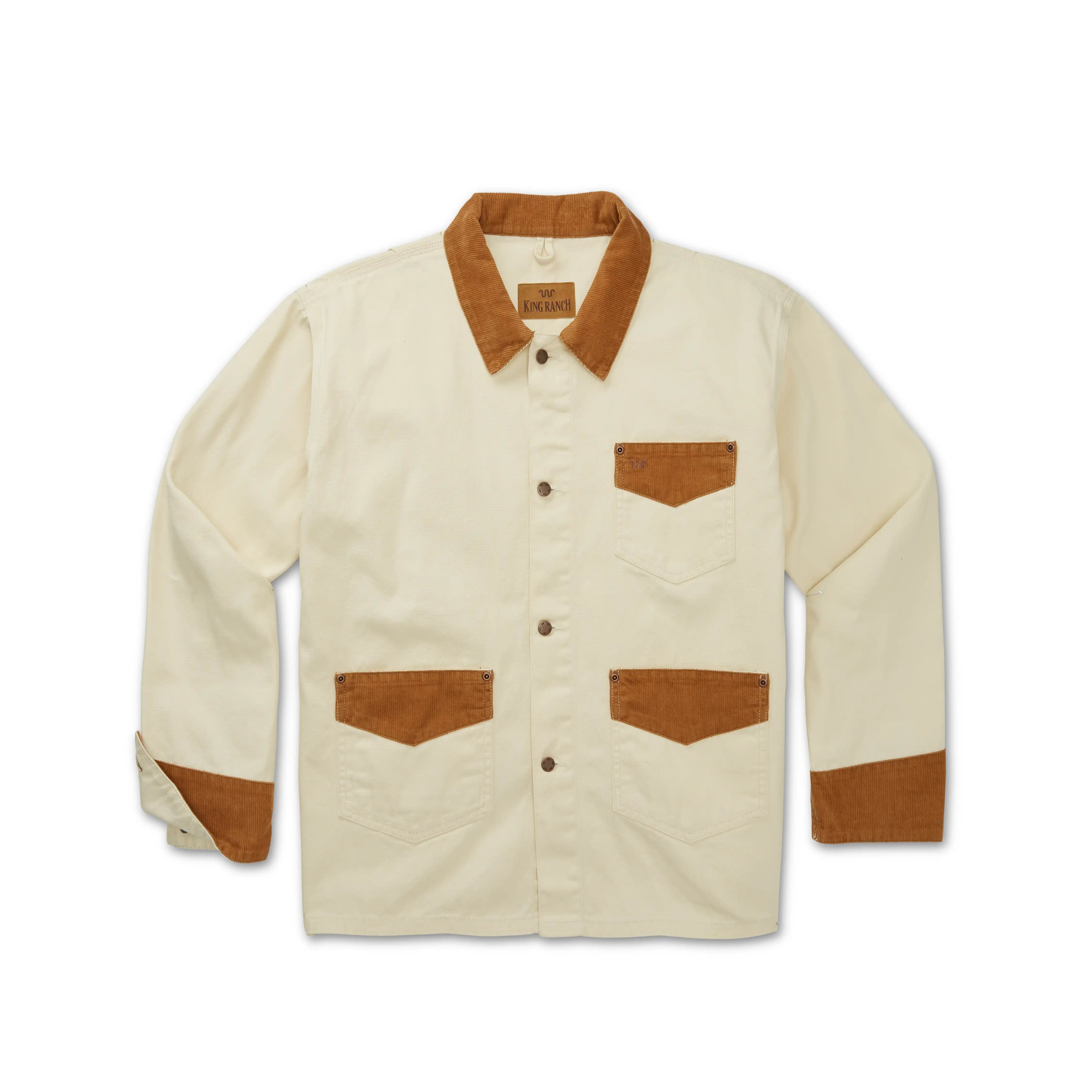 men's biker jackets-Cream Kineno Traditional Brush Jacket