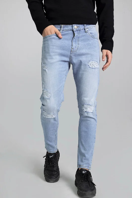 men's work pants-Scuttle Sky Blue Skinny Jeans