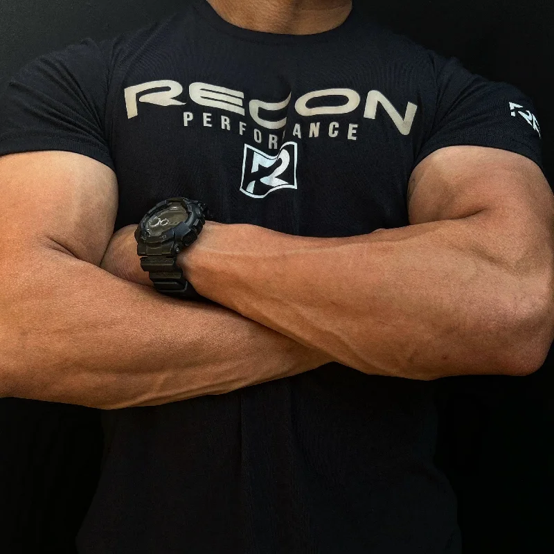 men's stylish t-shirts-RECON PERFORMANCE MEN'S "RECON" TAN TEE