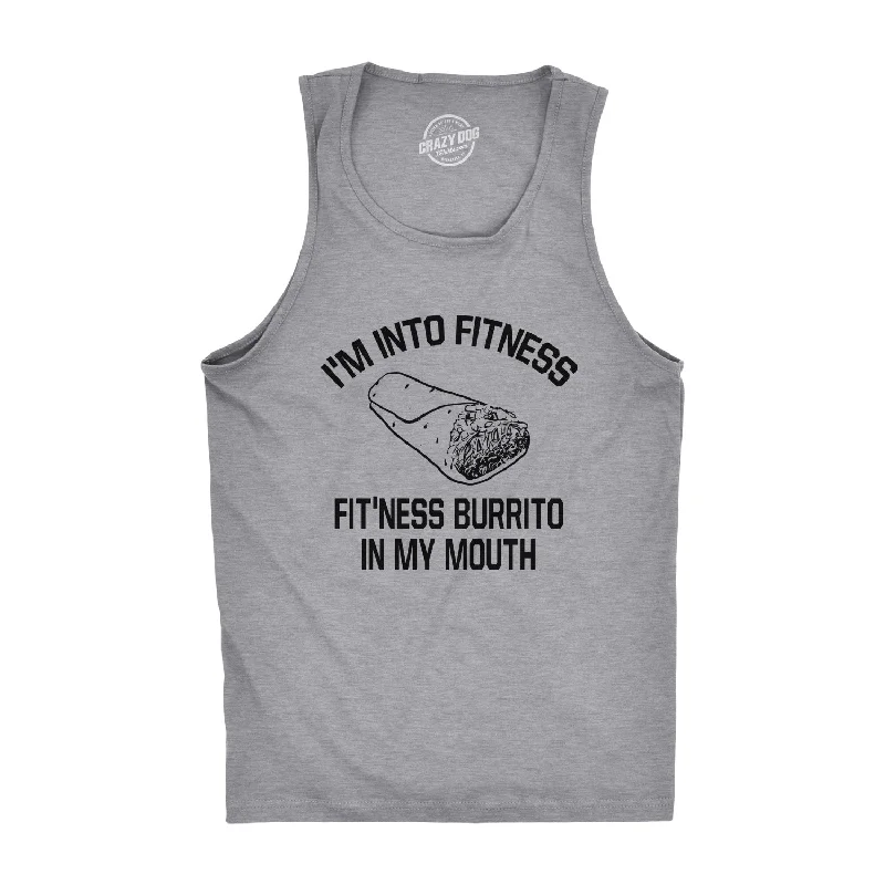 men's tank top home wear-Fitness Burrito In My Mouth Men's Tank Top