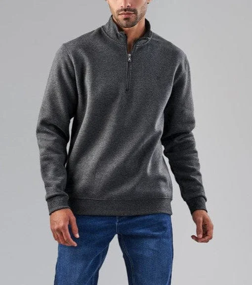 men's chic sweatshirts-ZIP NECK SWEATSHIRT  - INTERSID