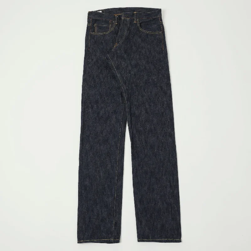 men's workout pants-ONI 642NIKHN 'Kihannen' Natural Indigo 18oz Regular Tapered Jean - One Wash