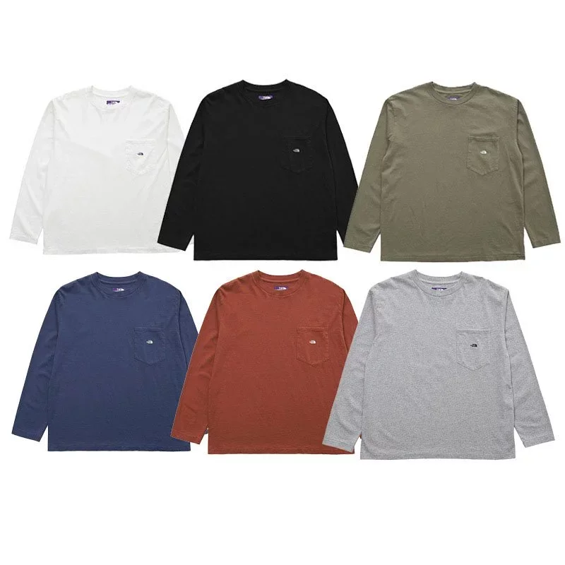 men's stylish sweatshirts-The North Face Purple Label Long Sleeve Pocket Tee [NT3961N]